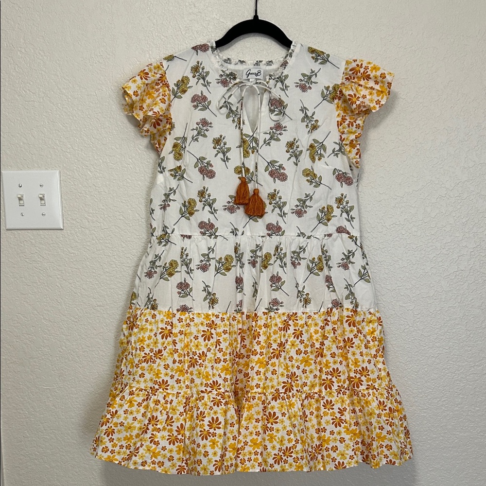 Garrie B Yellow and White Floral Mini Dress